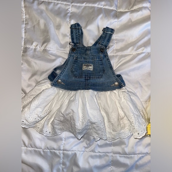 Easter Spring 12 Month Baby Girl Dress Overalls Bundle Lot Oshkosh Carters - Picture 2 of 3